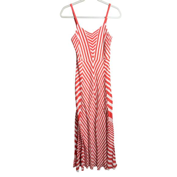 Anthropologie LILKA Dress Sz XS Red White Maxi Stripe Summer Cocktail Festive - Picture 1 of 16